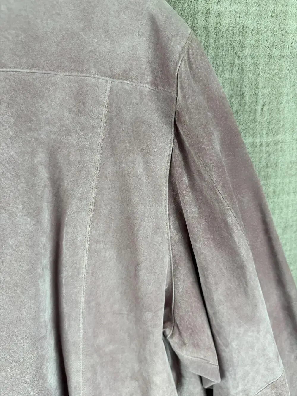 Terry Lewis Jacket Womens 2X Purple Collared Lined Pockets Button Suede